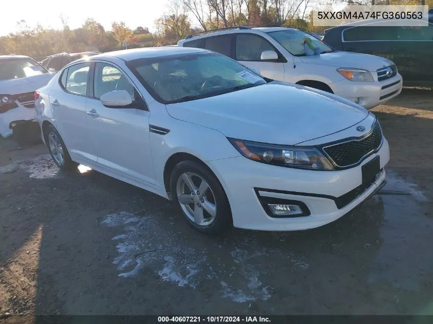 2015 Kia Optima Lx VIN: 5XXGM4A74FG360563 Lot: 40607221