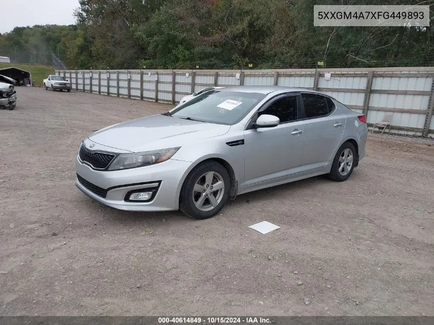 2015 Kia Optima Lx VIN: 5XXGM4A7XFG449893 Lot: 40614849