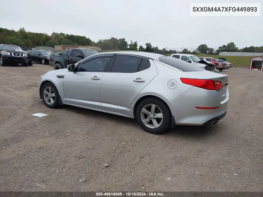 2015 Kia Optima Lx VIN: 5XXGM4A7XFG449893 Lot: 40614849