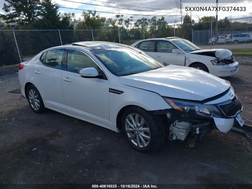 2015 Kia Optima Ex VIN: 5XXGN4A7XFG374433 Lot: 40616025