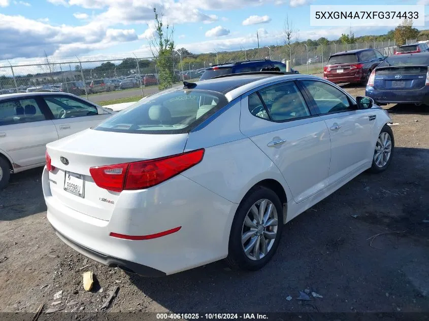 2015 Kia Optima Ex VIN: 5XXGN4A7XFG374433 Lot: 40616025