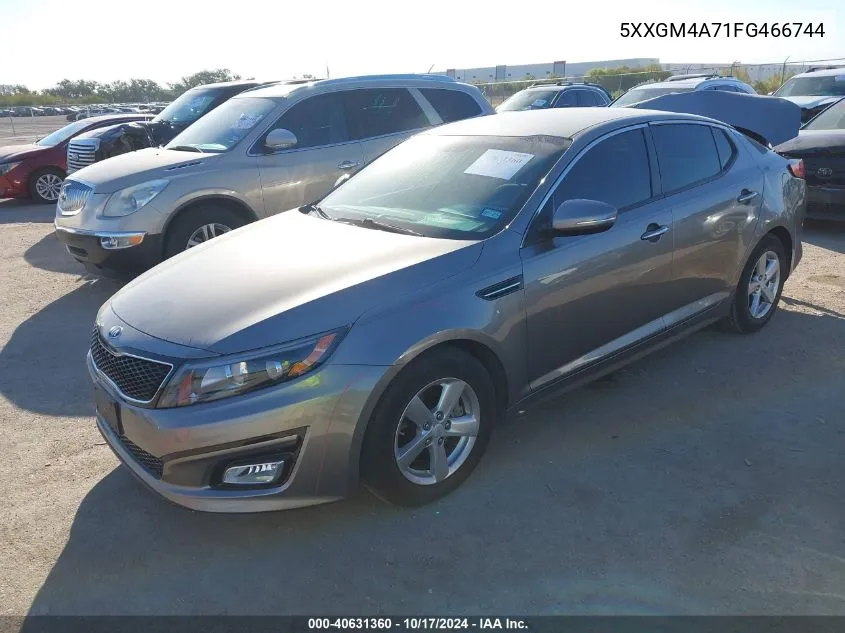 2015 Kia Optima Lx VIN: 5XXGM4A71FG466744 Lot: 40631360