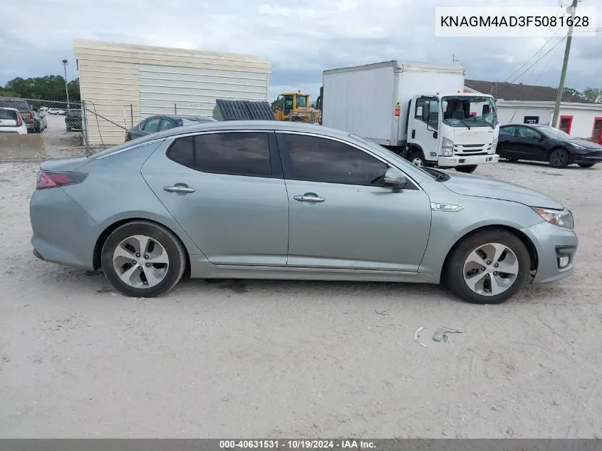 2015 Kia Optima Hybrid VIN: KNAGM4AD3F5081628 Lot: 40631531