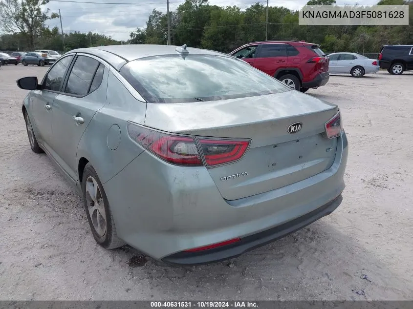 2015 Kia Optima Hybrid VIN: KNAGM4AD3F5081628 Lot: 40631531