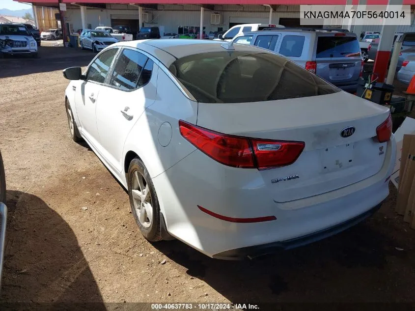 2015 Kia Optima Lx VIN: KNAGM4A70F5640014 Lot: 40637783