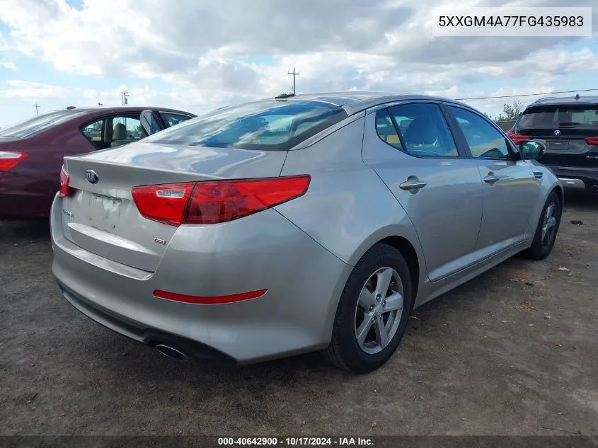 2015 Kia Optima Lx VIN: 5XXGM4A77FG435983 Lot: 40642900