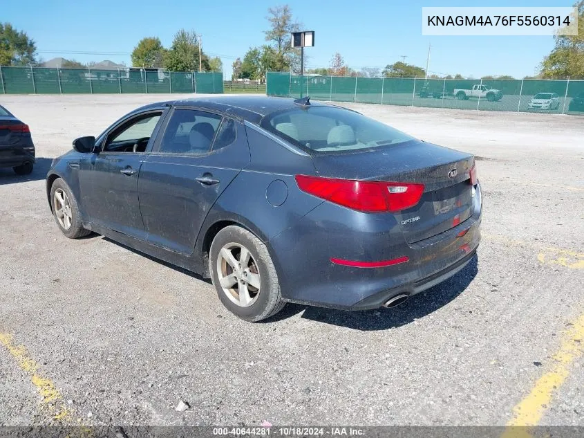 2015 Kia Optima Lx VIN: KNAGM4A76F5560314 Lot: 40644281