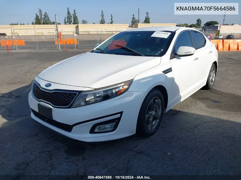 2015 Kia Optima Lx VIN: KNAGM4A70F5664586 Lot: 40647888