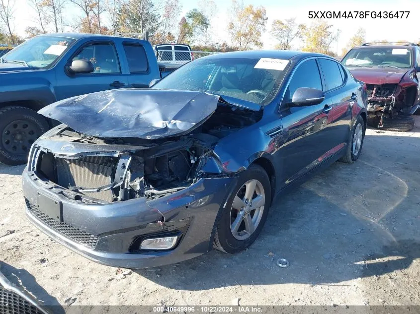 2015 Kia Optima Lx VIN: 5XXGM4A78FG436477 Lot: 40649996