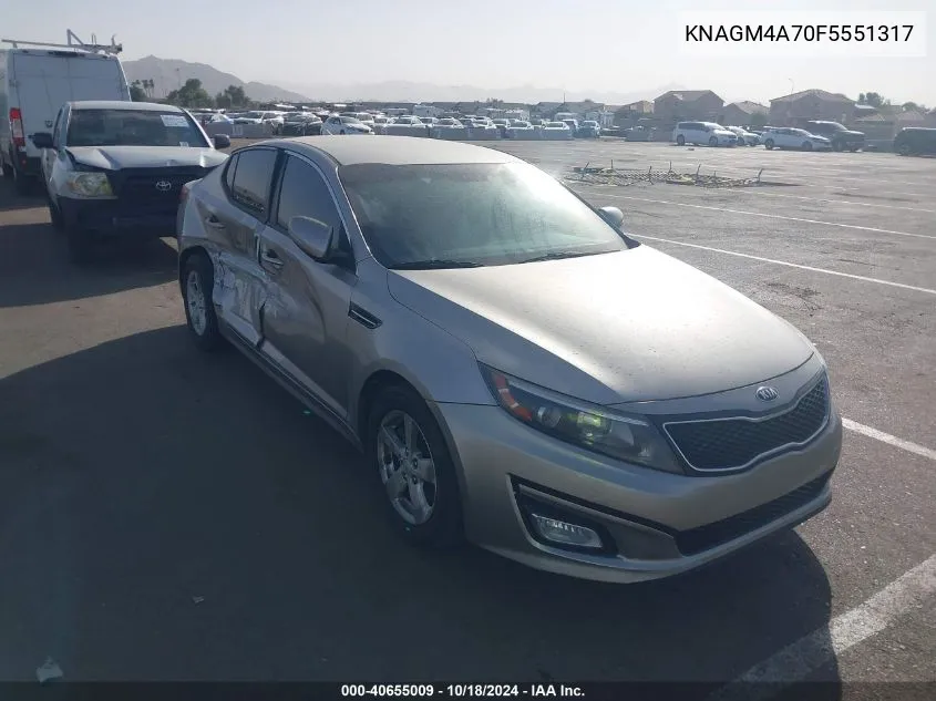 2015 Kia Optima Lx VIN: KNAGM4A70F5551317 Lot: 40655009