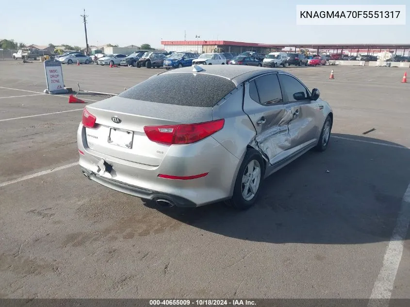 KNAGM4A70F5551317 2015 Kia Optima Lx