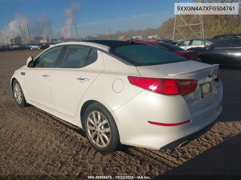 2015 Kia Optima Ex VIN: 5XXGN4A7XFG504761 Lot: 40656476