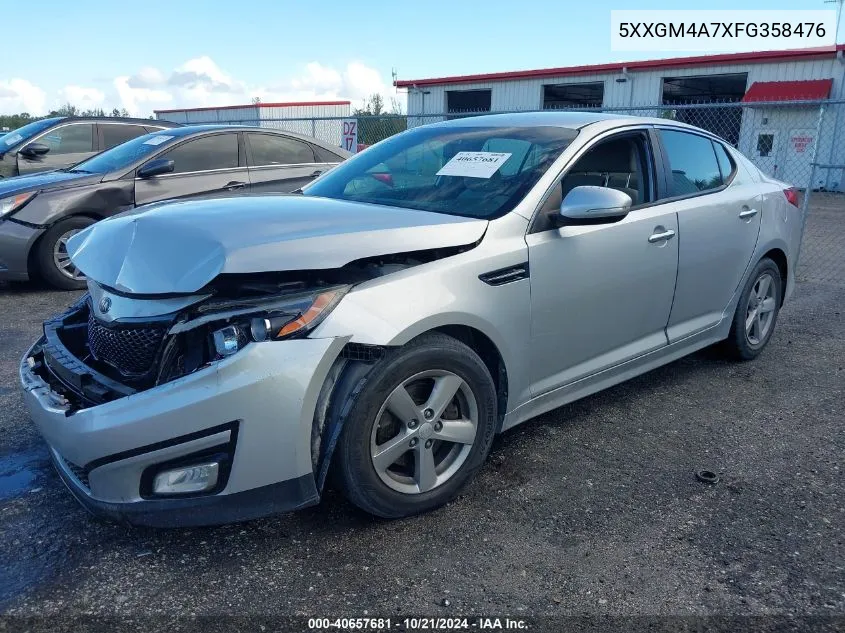 2015 Kia Optima Lx VIN: 5XXGM4A7XFG358476 Lot: 40657681