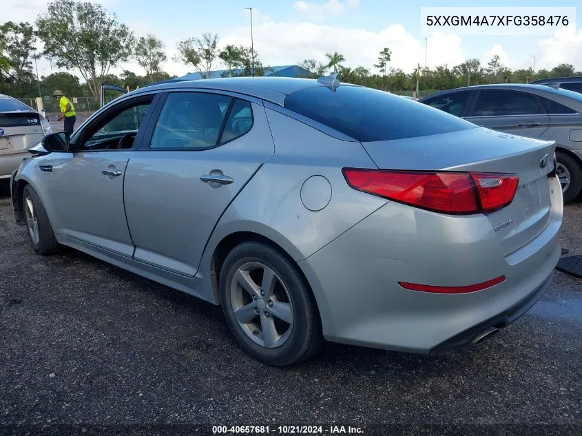 2015 Kia Optima Lx VIN: 5XXGM4A7XFG358476 Lot: 40657681