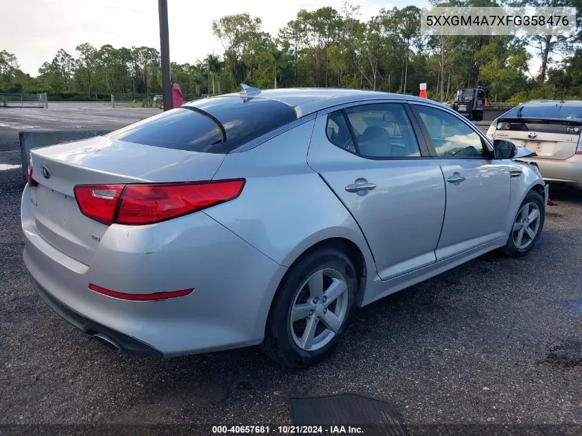 2015 Kia Optima Lx VIN: 5XXGM4A7XFG358476 Lot: 40657681