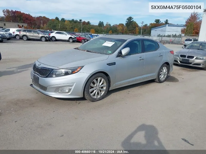 2015 Kia Optima Lx VIN: 5XXGM4A75FG500104 Lot: 40660116