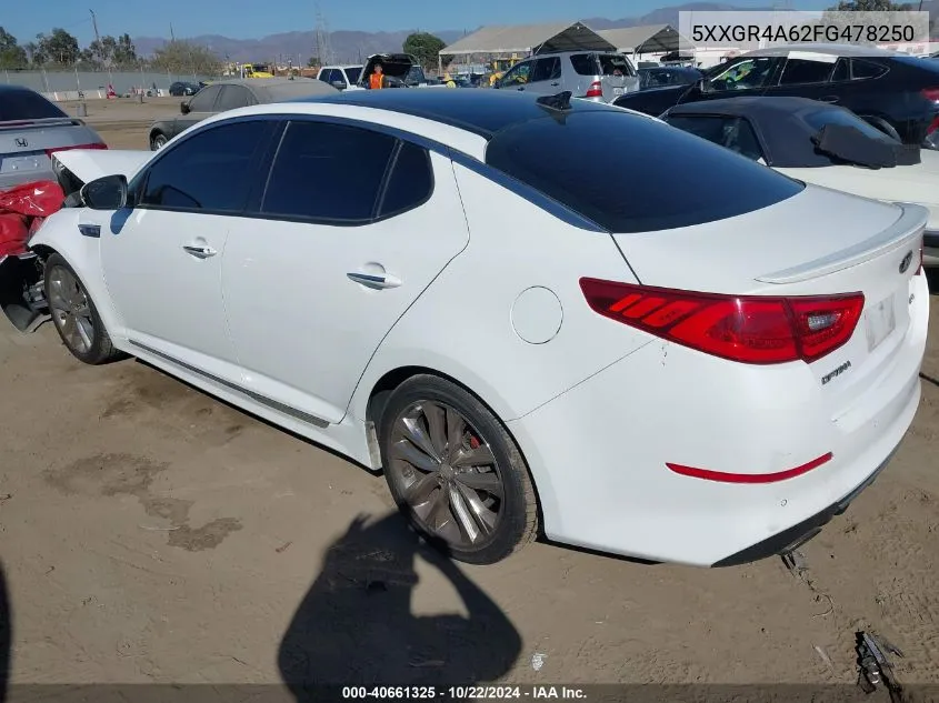 2015 Kia Optima Sxl Turbo VIN: 5XXGR4A62FG478250 Lot: 40661325