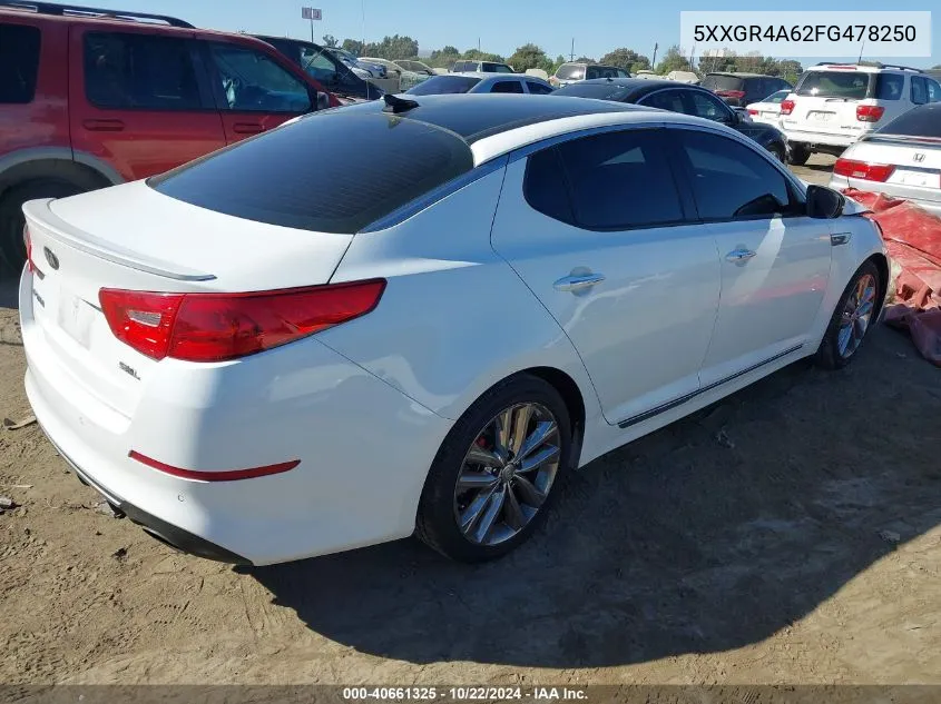 2015 Kia Optima Sxl Turbo VIN: 5XXGR4A62FG478250 Lot: 40661325