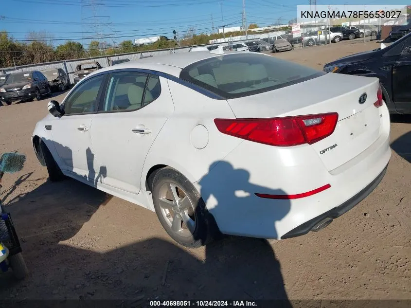 2015 Kia Optima Lx VIN: KNAGM4A78F5653027 Lot: 40698051