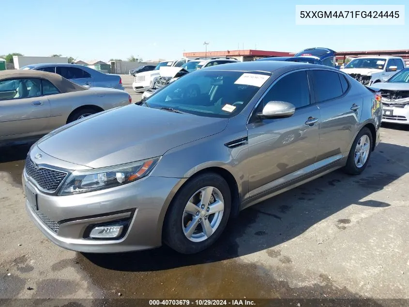 2015 Kia Optima Lx VIN: 5XXGM4A71FG424445 Lot: 40703679