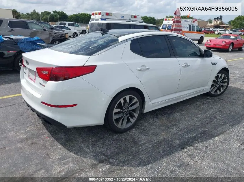 2015 Kia Optima Sx VIN: 5XXGR4A64FG356005 Lot: 40713352