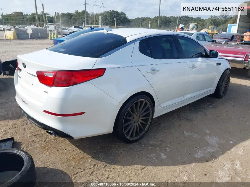 2015 Kia Optima Lx VIN: KNAGM4A74F5651162 Lot: 40716366