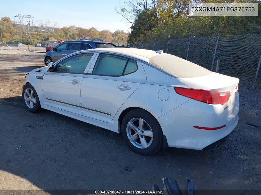 2015 Kia Optima Lx VIN: 5XXGM4A71FG376753 Lot: 40718847