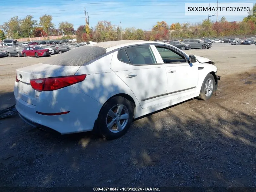 2015 Kia Optima Lx VIN: 5XXGM4A71FG376753 Lot: 40718847