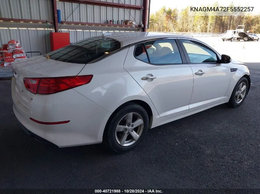 2015 Kia Optima Lx VIN: KNAGM4A72F5552257 Lot: 40721988