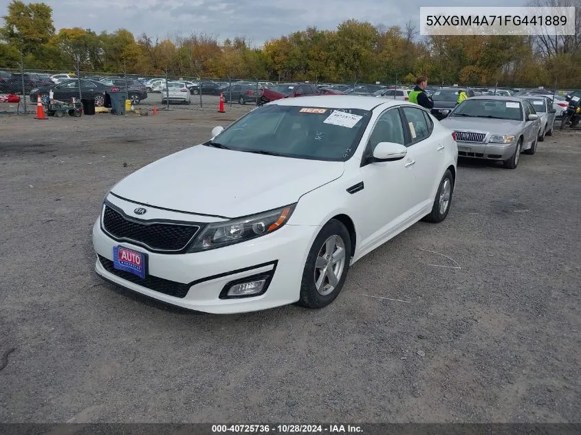 2015 Kia Optima Lx VIN: 5XXGM4A71FG441889 Lot: 40725736