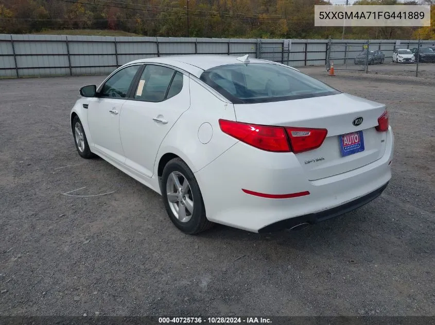 2015 Kia Optima Lx VIN: 5XXGM4A71FG441889 Lot: 40725736