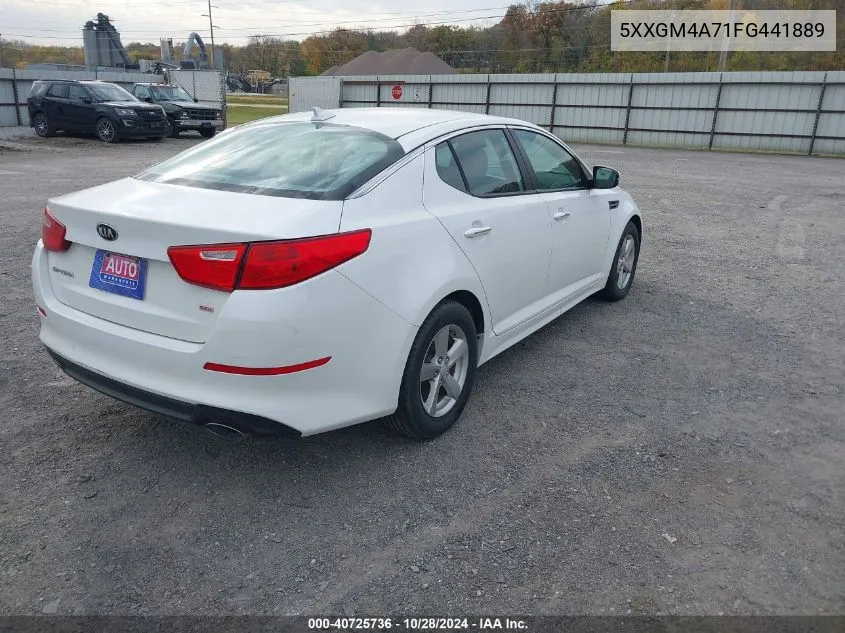 2015 Kia Optima Lx VIN: 5XXGM4A71FG441889 Lot: 40725736