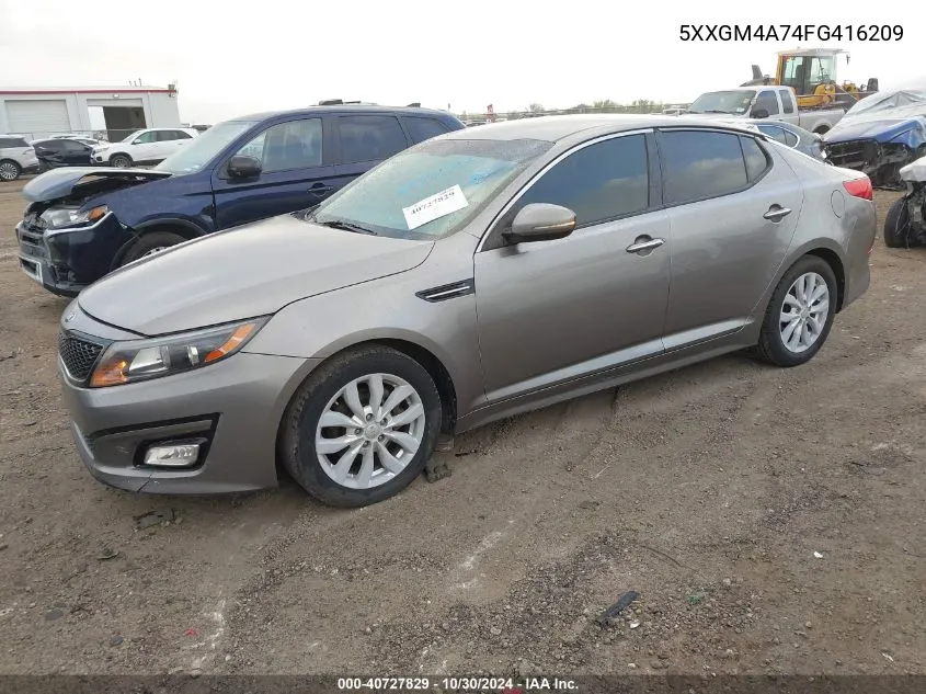 2015 Kia Optima Lx VIN: 5XXGM4A74FG416209 Lot: 40727829