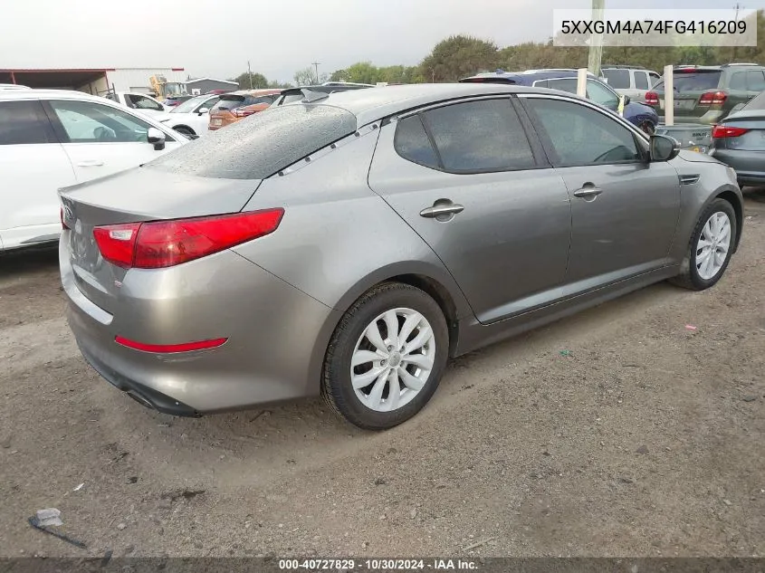 2015 Kia Optima Lx VIN: 5XXGM4A74FG416209 Lot: 40727829