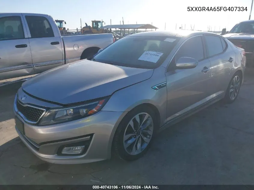 2015 Kia Optima Sx Turbo VIN: 5XXGR4A65FG407334 Lot: 40743106