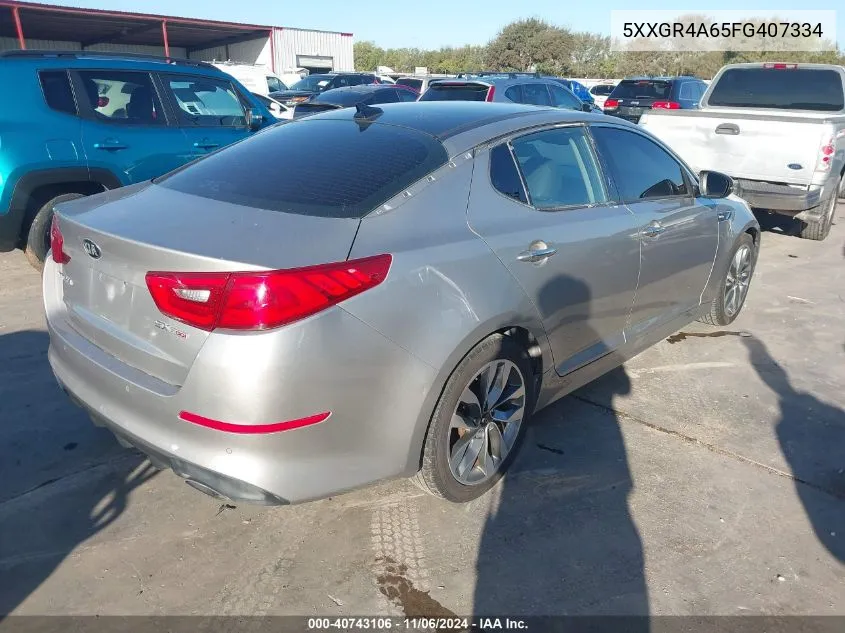 2015 Kia Optima Sx Turbo VIN: 5XXGR4A65FG407334 Lot: 40743106