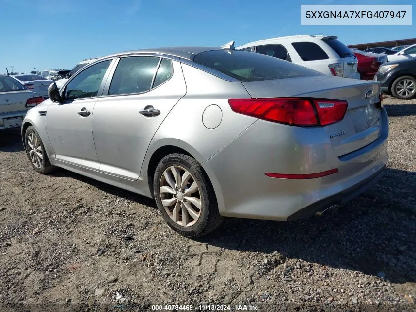 2015 Kia Optima Ex VIN: 5XXGN4A7XFG407947 Lot: 40784469