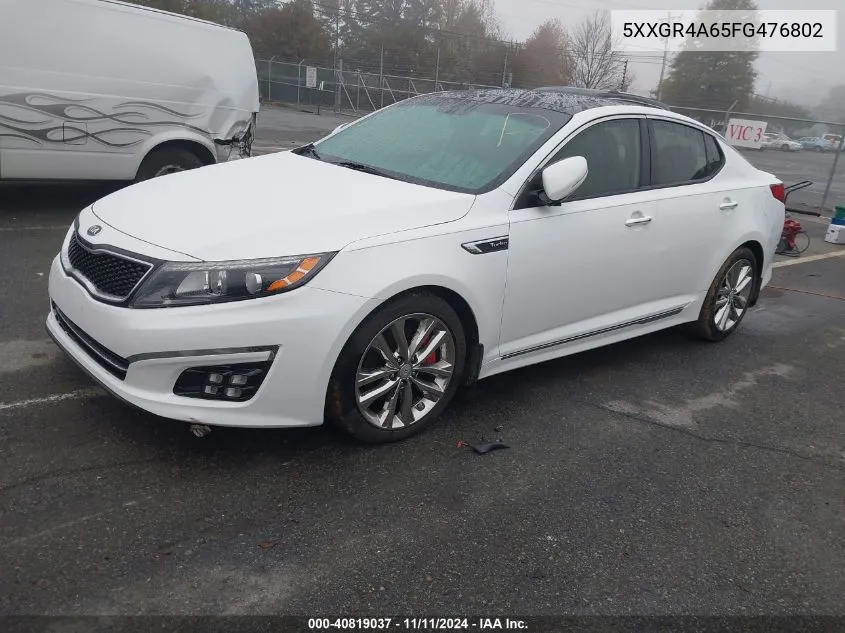 2015 Kia Optima Sx VIN: 5XXGR4A65FG476802 Lot: 40819037