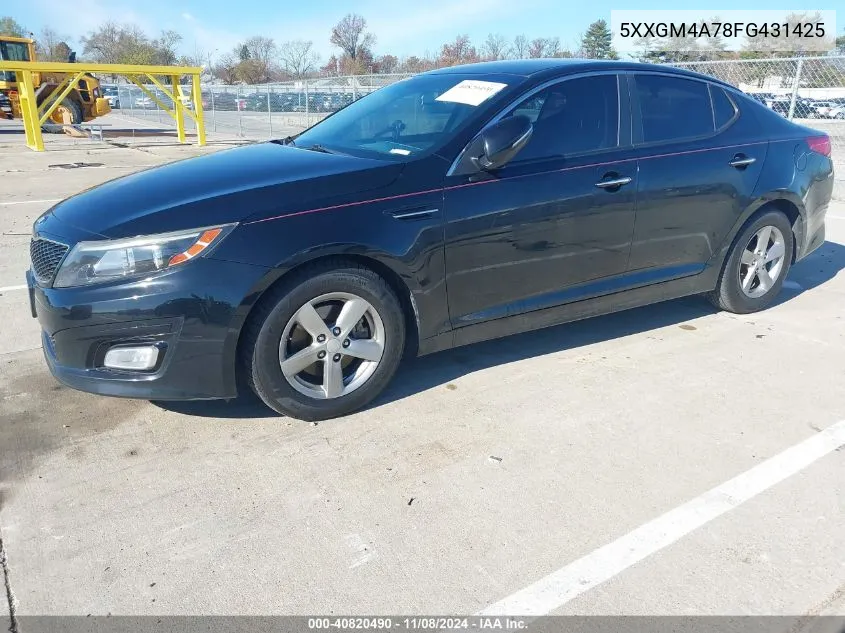 2015 Kia Optima Lx VIN: 5XXGM4A78FG431425 Lot: 40820490