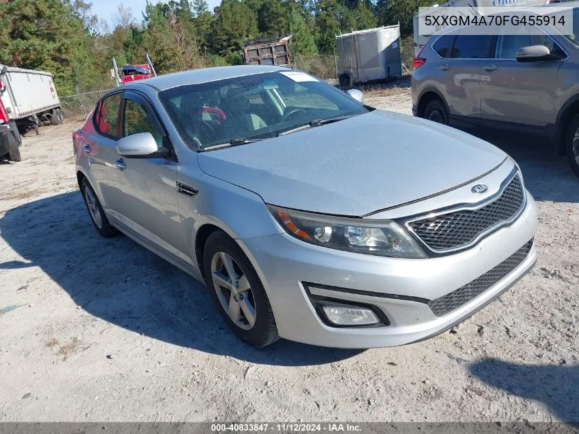 2015 Kia Optima Lx VIN: 5XXGM4A70FG455914 Lot: 40833847