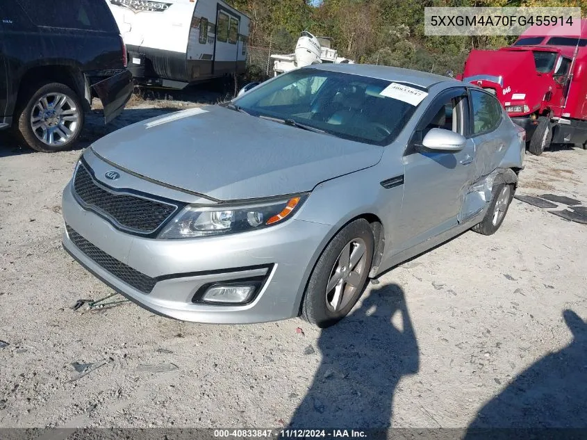 2015 Kia Optima Lx VIN: 5XXGM4A70FG455914 Lot: 40833847