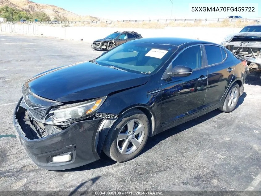 2015 Kia Optima Lx VIN: 5XXGM4A70FG459722 Lot: 40835108