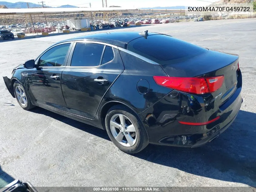 2015 Kia Optima Lx VIN: 5XXGM4A70FG459722 Lot: 40835108