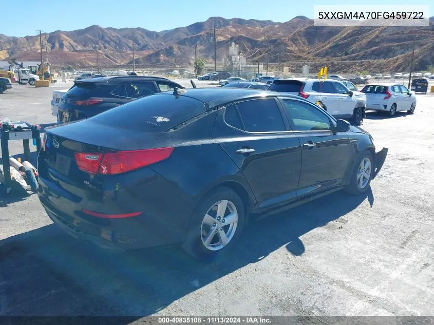 2015 Kia Optima Lx VIN: 5XXGM4A70FG459722 Lot: 40835108