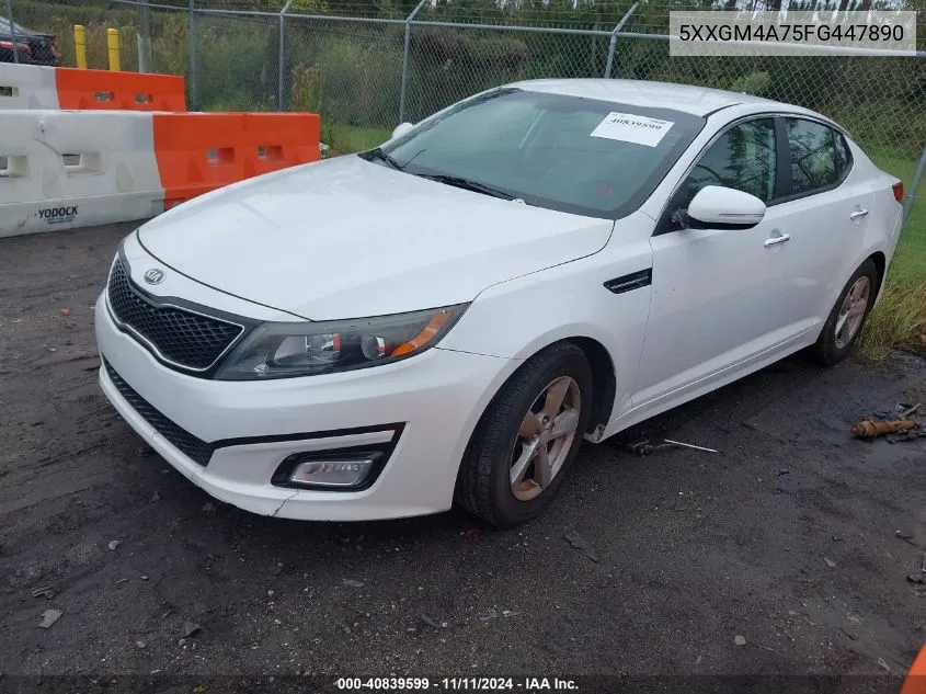 2015 Kia Optima Lx VIN: 5XXGM4A75FG447890 Lot: 40839599