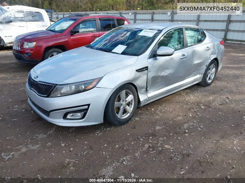 2015 Kia Optima Lx VIN: 5XXGM4A7XFG452440 Lot: 40847504