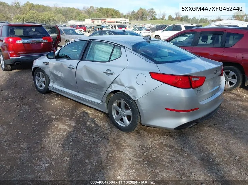 2015 Kia Optima Lx VIN: 5XXGM4A7XFG452440 Lot: 40847504