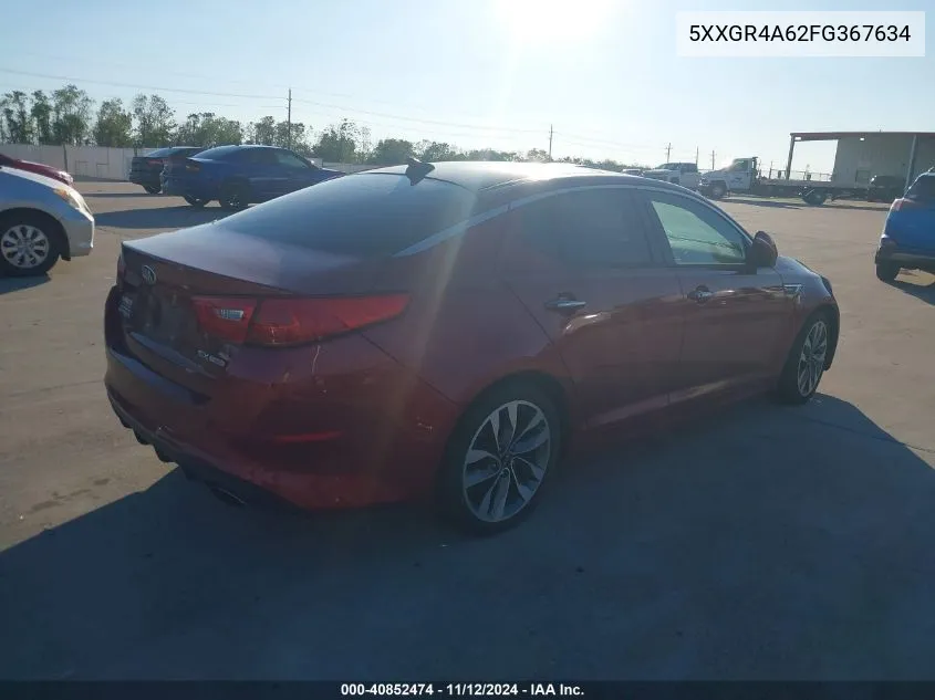 2015 Kia Optima Sx Turbo VIN: 5XXGR4A62FG367634 Lot: 40852474