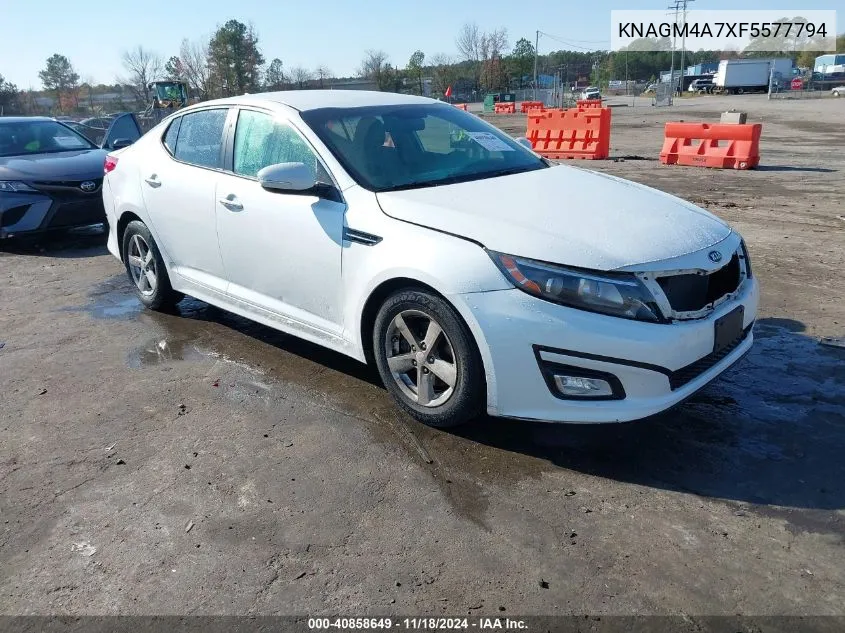 2015 Kia Optima Lx VIN: KNAGM4A7XF5577794 Lot: 40858649