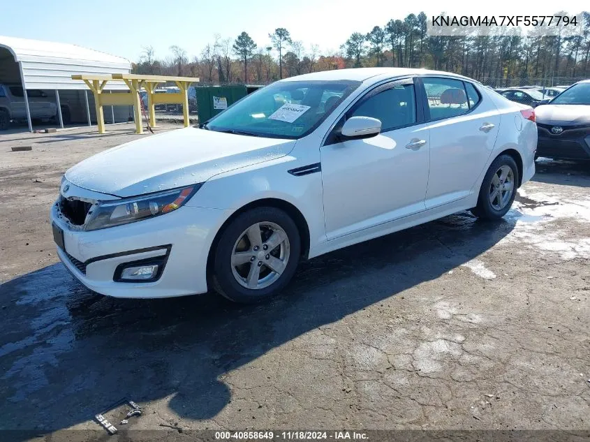 2015 Kia Optima Lx VIN: KNAGM4A7XF5577794 Lot: 40858649